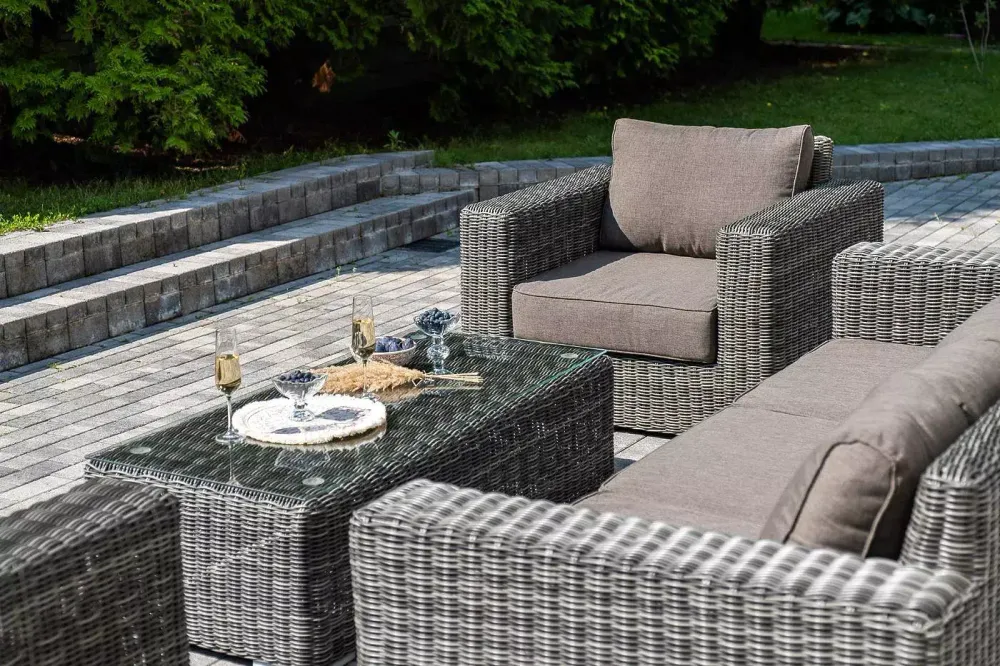 "Боно" лаунж-зона из искусственного ротанга, цвет графит