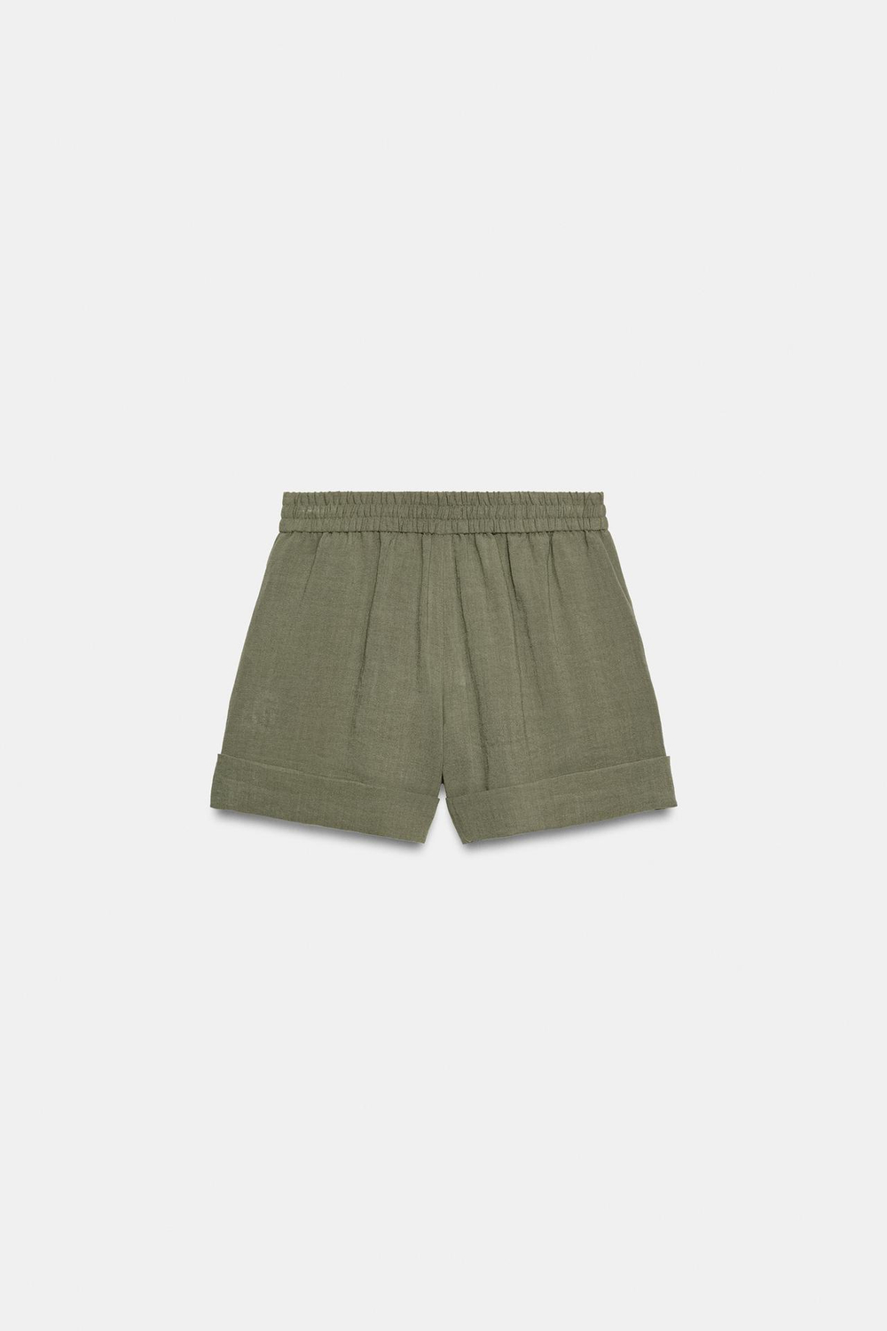 ZARA ШОРТЫ С ОТВОРОТАМИ, ПЫЛЬНЫЙ ХАКИ