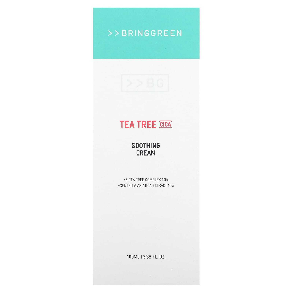 Bringgreen, Tea Tree CICA, успокаивающий крем, 100 мл (3,38 жидк. унции)