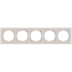 Рамка для розеток и выключателей Intro Accent 6-505-06 на 5 постов, СУ, перламутр | Intro