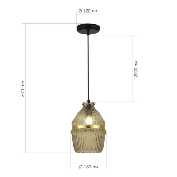 SL1661.403.01 Светильник подвесной ST-Luce Черный/Янтарный E27 1*40W COCOON