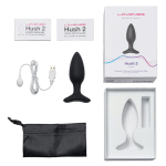 Черная анальная вибропробка 3,8см с управлением через приложение Lovense Hush 2 Anal Vibrating Butt Plug Size S Black