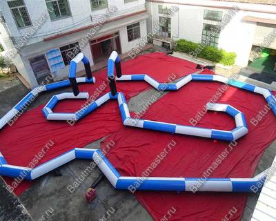 Надувная трасса "Опасный поворот", 13*9*2,5 м