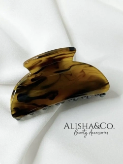 Аксессуар для волос Заколка Крабик средний Tiger Eye Shell