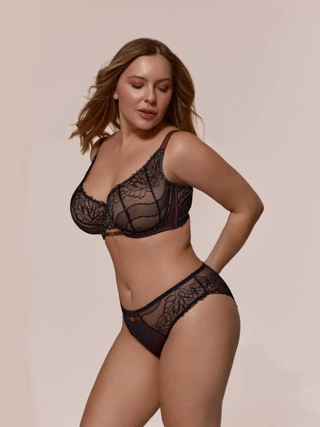 Бюстгальтер балконет MOON черная охра