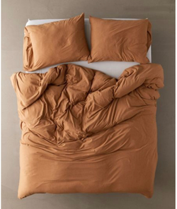 КПБ Дуэт с простыней на рез. 180х200 ВАРЕНЫЙ ХЛОПОК "Охра"