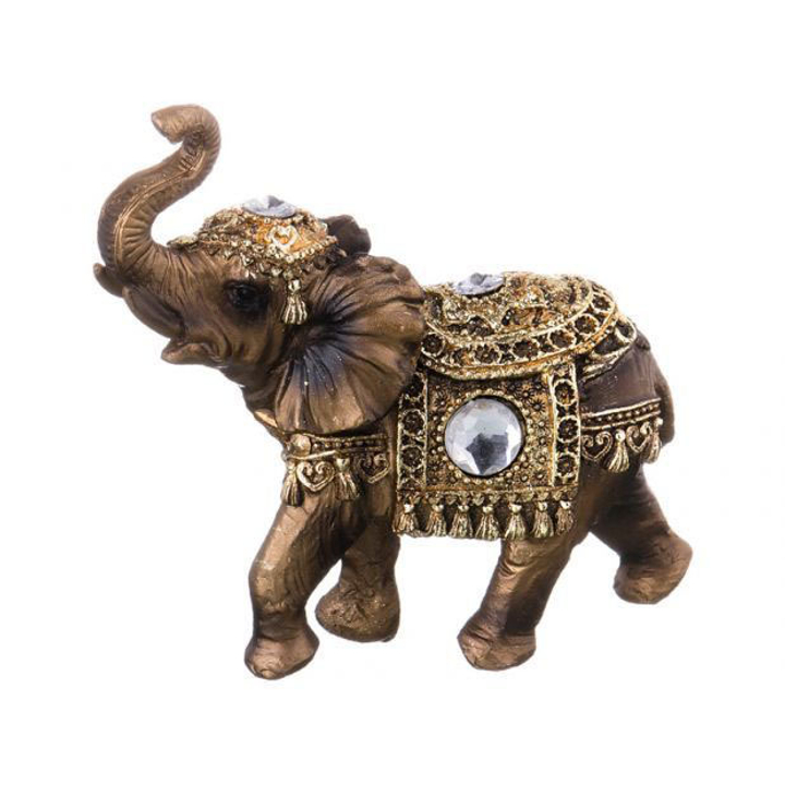 Статуэтка Слон кристалл круглый серебристый цвет золотистый 11,5х5х12 см