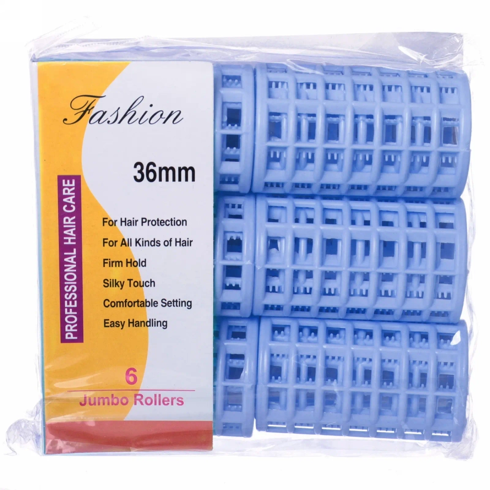 Бигуди пластмассовые с зажимом 6шт, цвет микс, d=36мм