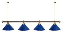 Лампа STARTBILLIARDS 4 пл. (плафоны зеленые,штанга золотая,фурнитура золото)