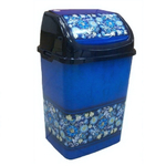 Ведро для мусора "Камелия", №3 18 л БУКЕТ черное1/12 РП-1013