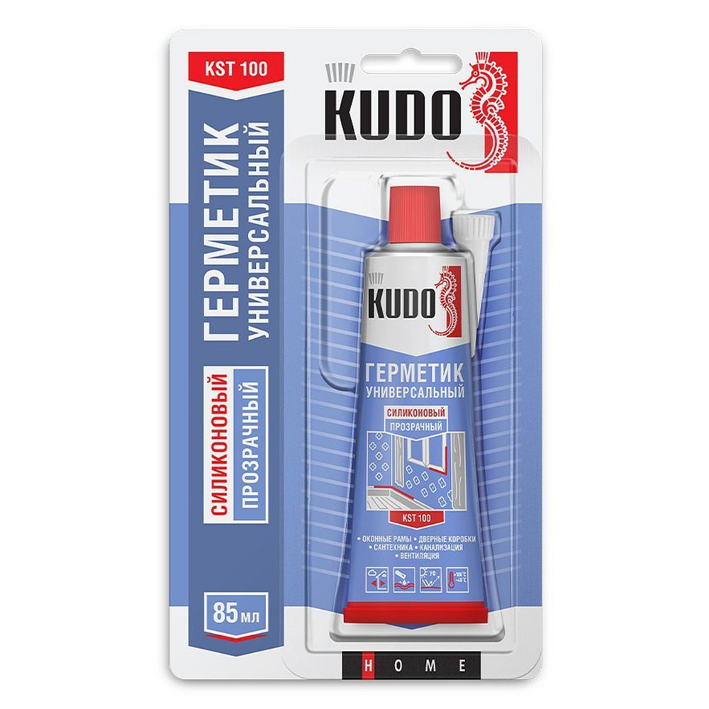Герметик KUDO KST-120 силиконовый санитарный прозрачный, в тюбике 85 мл новинка!