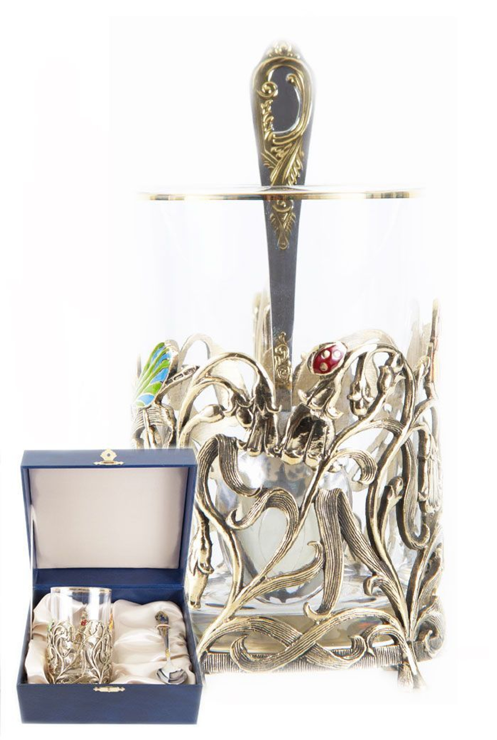 Подстаканник Колокольчик с позолотой