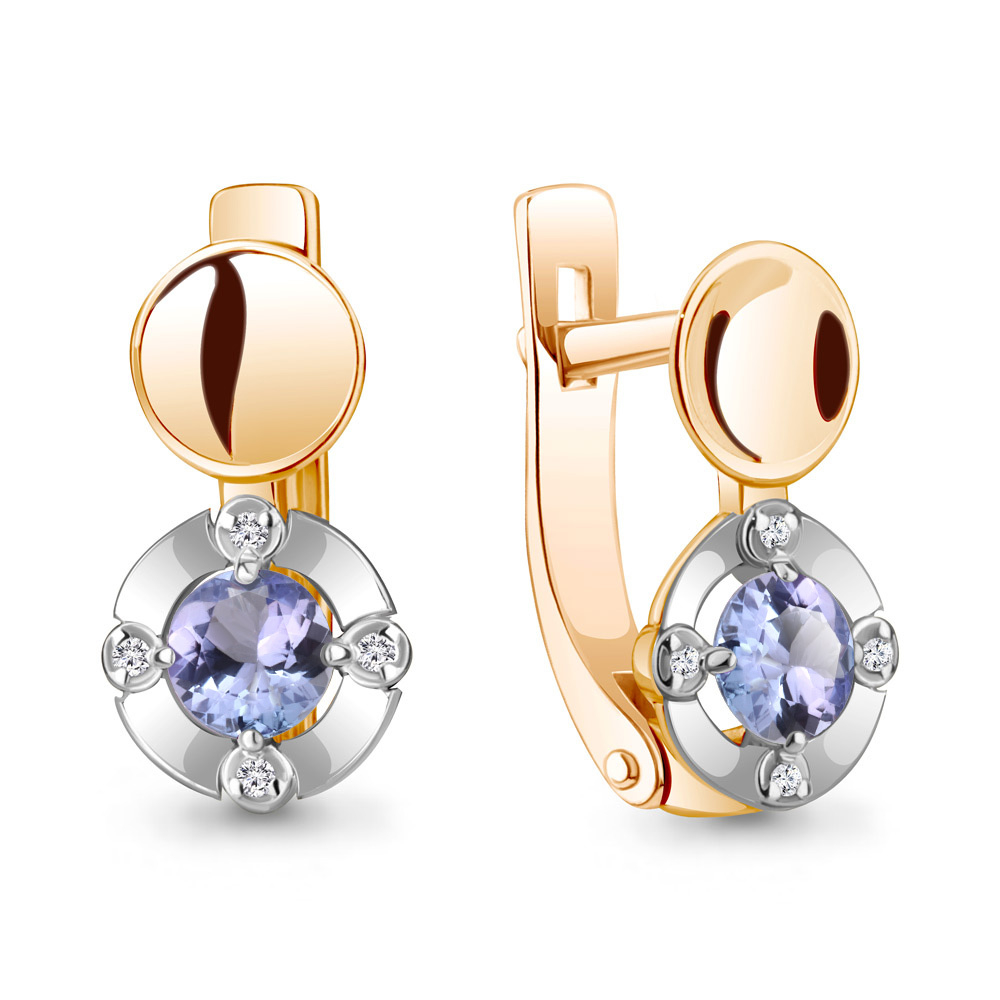 942895к Серьги из Золота с бриллиантами, танзанитами из коллекции "Breeze"