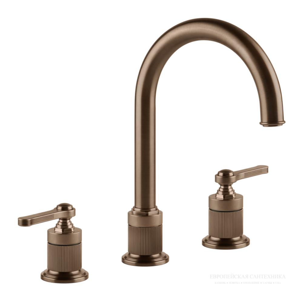 Cмеситель для раковины Gessi Venti20, с зонтичным изливом, донный клапан, цвет Copper Brushed PVD