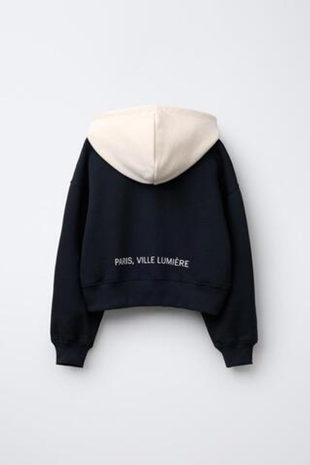 ZARA ТОЛСТОВКА С РЕЛЬЕФНОЙ НАДПИСЬЮ, ЧЕРНЫЙ