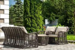 "Ницца" лаунж-зона из искусственного ротанга, цвет бронзовый