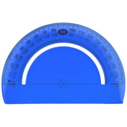 Транспортир 180гр. 12 см пласт. прозр.синий, ГИБКИЙ