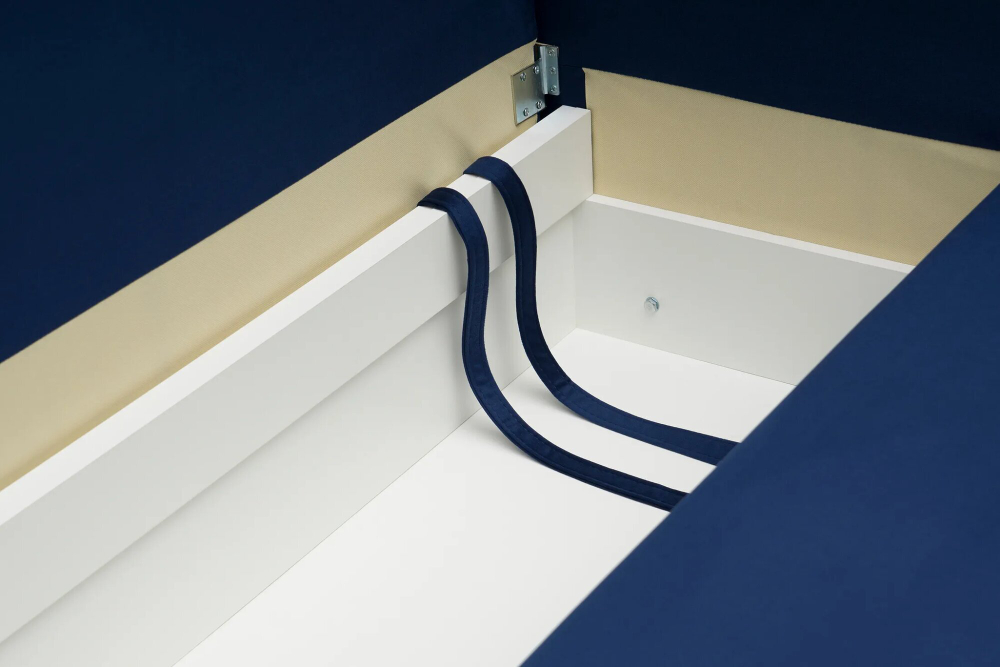 Диван Отто, шагающая еврокнижка, велюр, синий