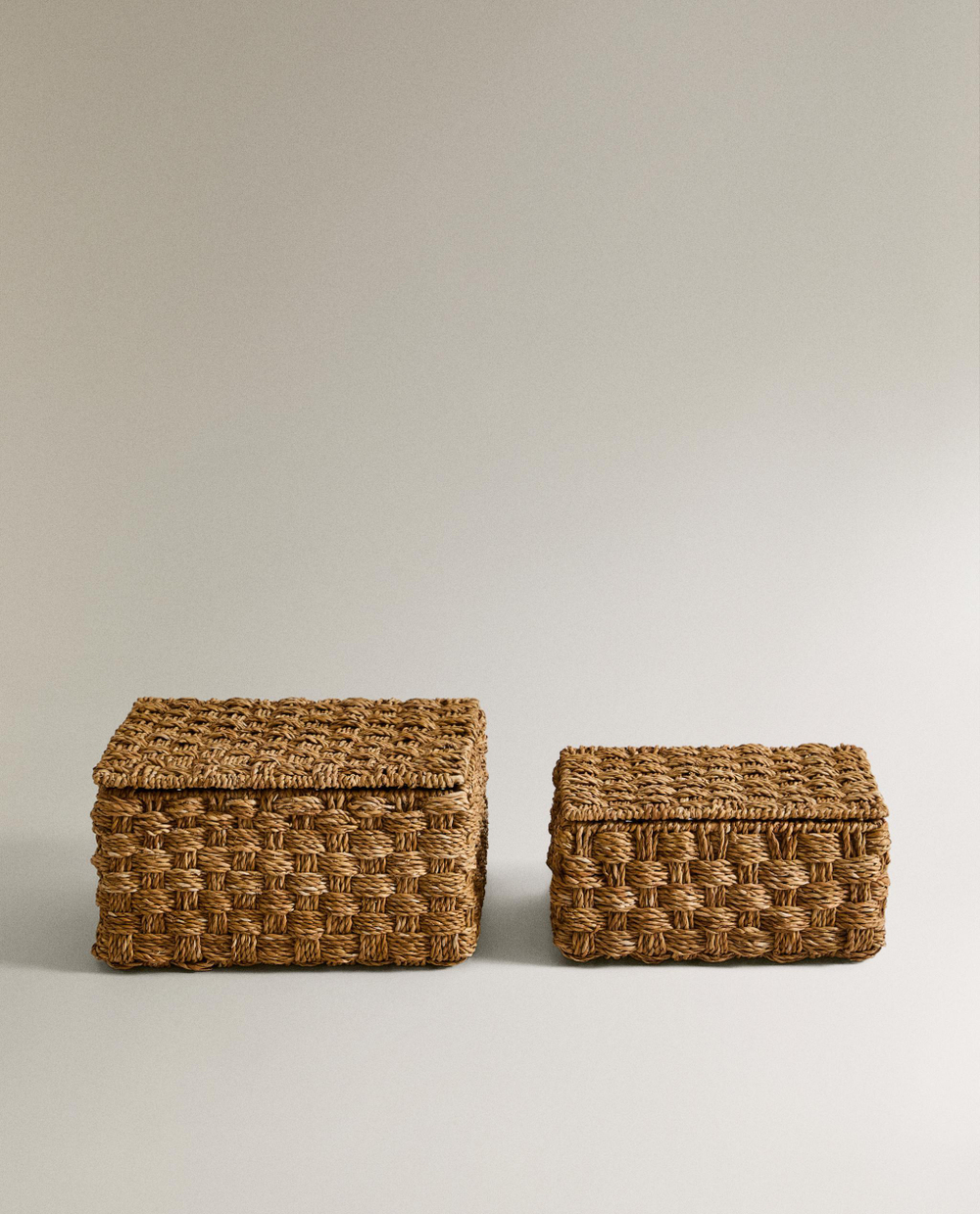 Zara Home Корзина из морской травы, цвет бежевый, 33 см
