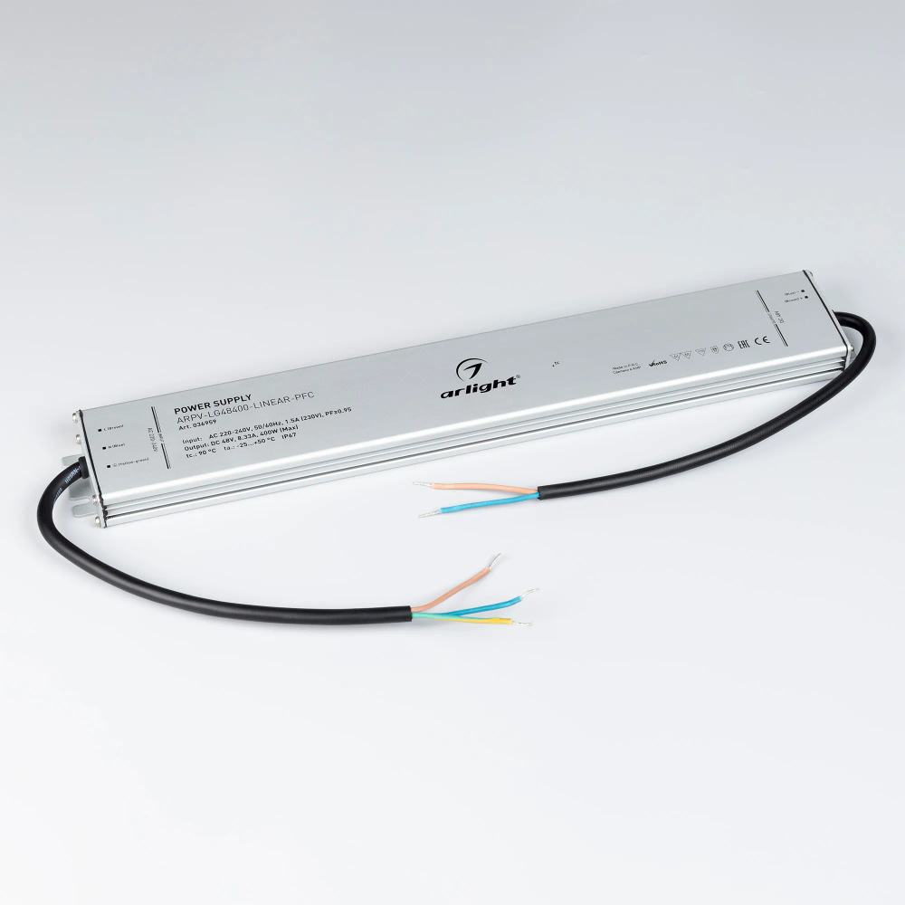 Блок питания ARPV-LG48400-LINEAR-PFC (48V, 8.33A, 400W) (Arlight, IP67 Металл, 5 лет) 036959