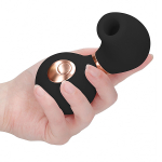 Черный вакуум-волновой клиторальный стимулятор с вибрацией Irresistible Invincible Black IRR003BLK