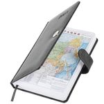 Ежедневник датированный 2023 А5 138x213 мм BRAUBERG "Legend", под кожу, серый, 114041