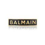 Balmain Hair Couture Заколка-автомат кожаная черная с золотыми буквами BALMAIN размер M Limited Edition Barrette Pour Cheveux M Gold FW20