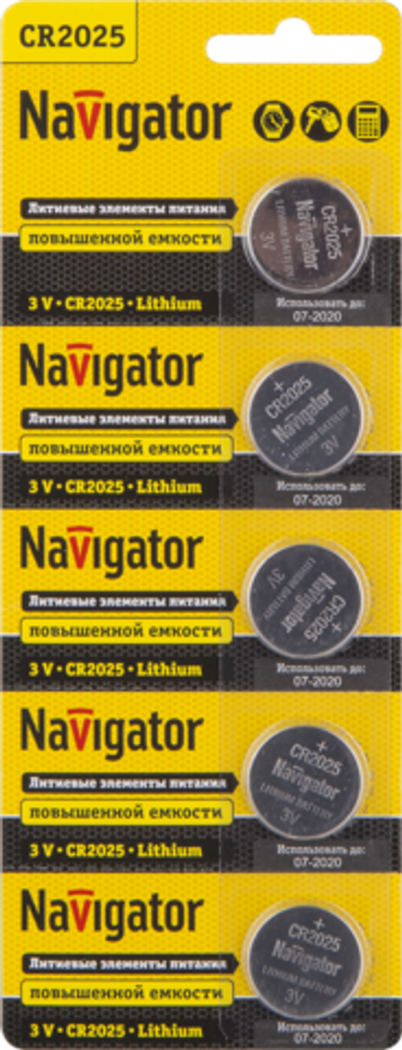 Элемент питания Navigator 94 764 NBT-CR2025-BP5