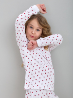 Детская пижама с брюками дПБ-91/белый-сердцакрасные