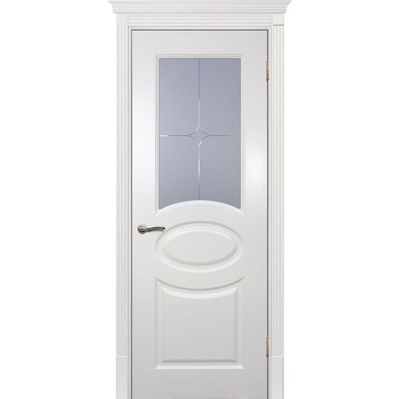 Фото межкомнатной двери эмаль Текона Смальта 12 белая RAL 9003 остеклённая