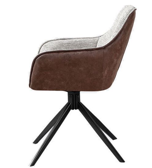 Комплект Стол обеденный раздвижной RELAX -160 (224) + 4 стула TWIST. поворотно-возвратный 180гр,, бежевый/коричневый / Черный