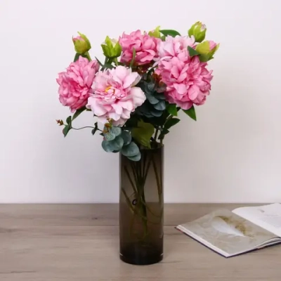 Ваза стеклянная «GREY GLASS» 12*30см, круглая