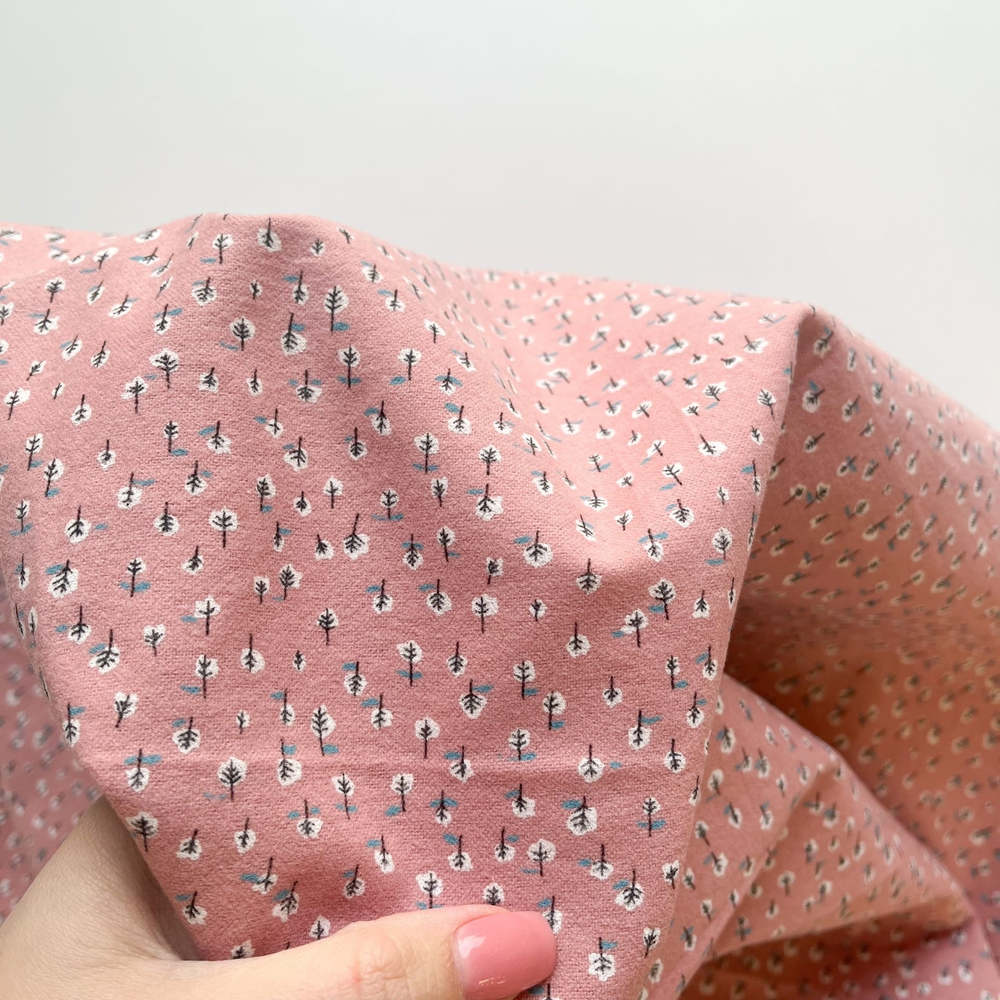 Фланель Деревья на розовом фоне