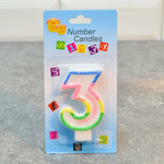 Свеча для торта цифра "3" 7см "Celebration", парафин