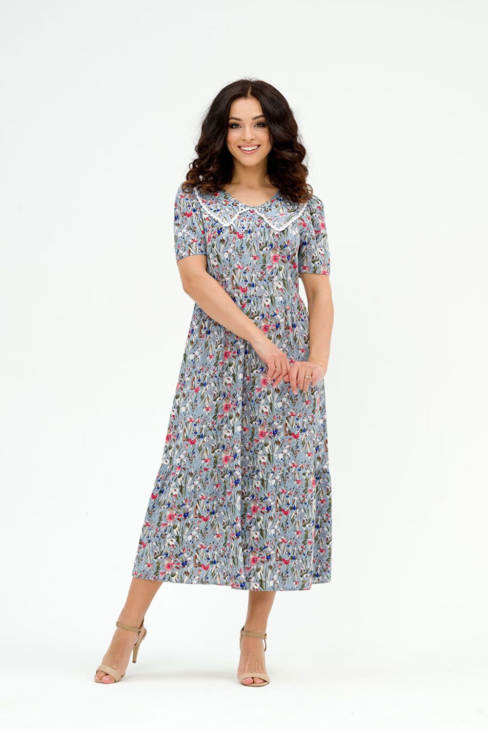 Платье Эвелина (44-52) Serenada голубой (Акция)