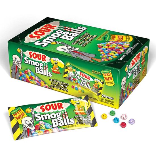 Драже с кислой начинкой Toxic Waste Smog Bolls, 48 г (США)