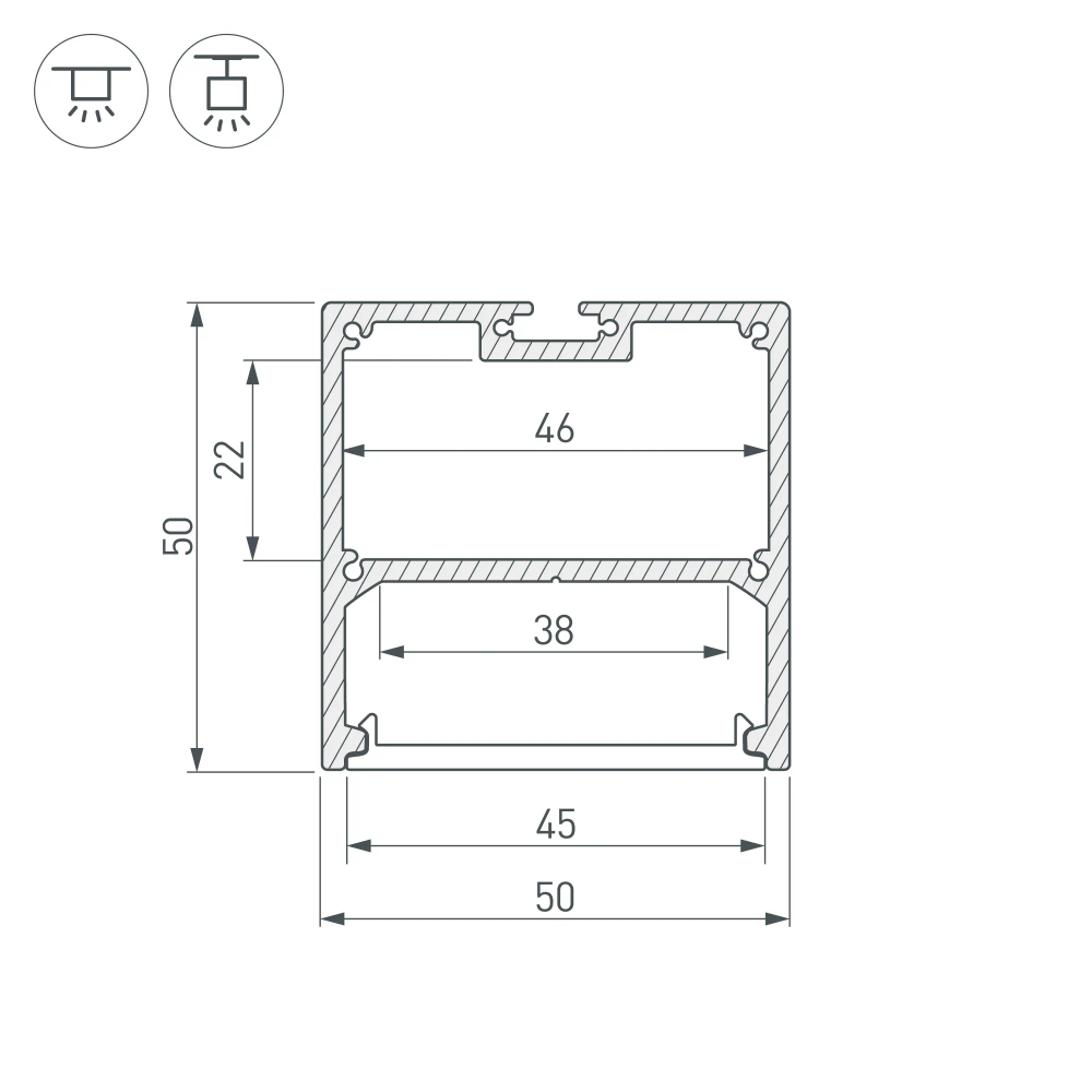 Профиль SL-LINE-5050-3000 BLACK (Arlight, Алюминий) 036255