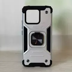 Противоударный чехол Strong Armour Case с кольцом для Xiaomi 13 (Серебро)