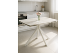Керамический стол Woodville Катчел 120(180)x80 белая шагрень, белый, ножки белые