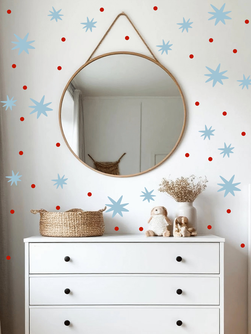 Стикеры ЗВЁЗДЫ С КРАСНЫМИ ТОЧКАМИ