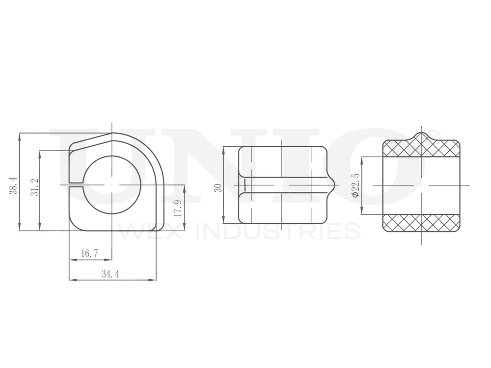 Втулка переднего стабилизатора UNIO RMP-10224