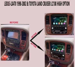 Магнитола для Toyota Land Cruiser 100, Lexus LX470 1998-2002 (климат на цветном экране) - Carmedia ZH-T1207 монитор 9", Android 12, 8Гб+128Гб, CarPlay, SIM-слот