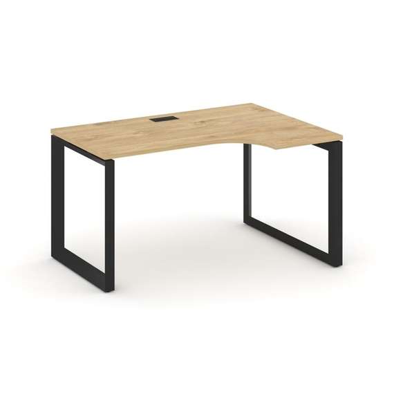 Style Project Стол рабочий эргономичный SN-59O.SPA-012(R) Тиквуд Светлый/Металл Черный/Черный Заглуш