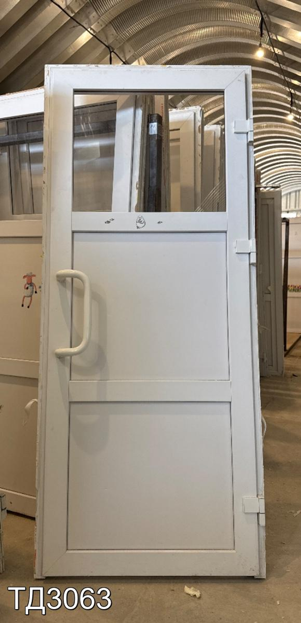 Дверь пластиковая входная Б/У 2030(в) x 870(ш)