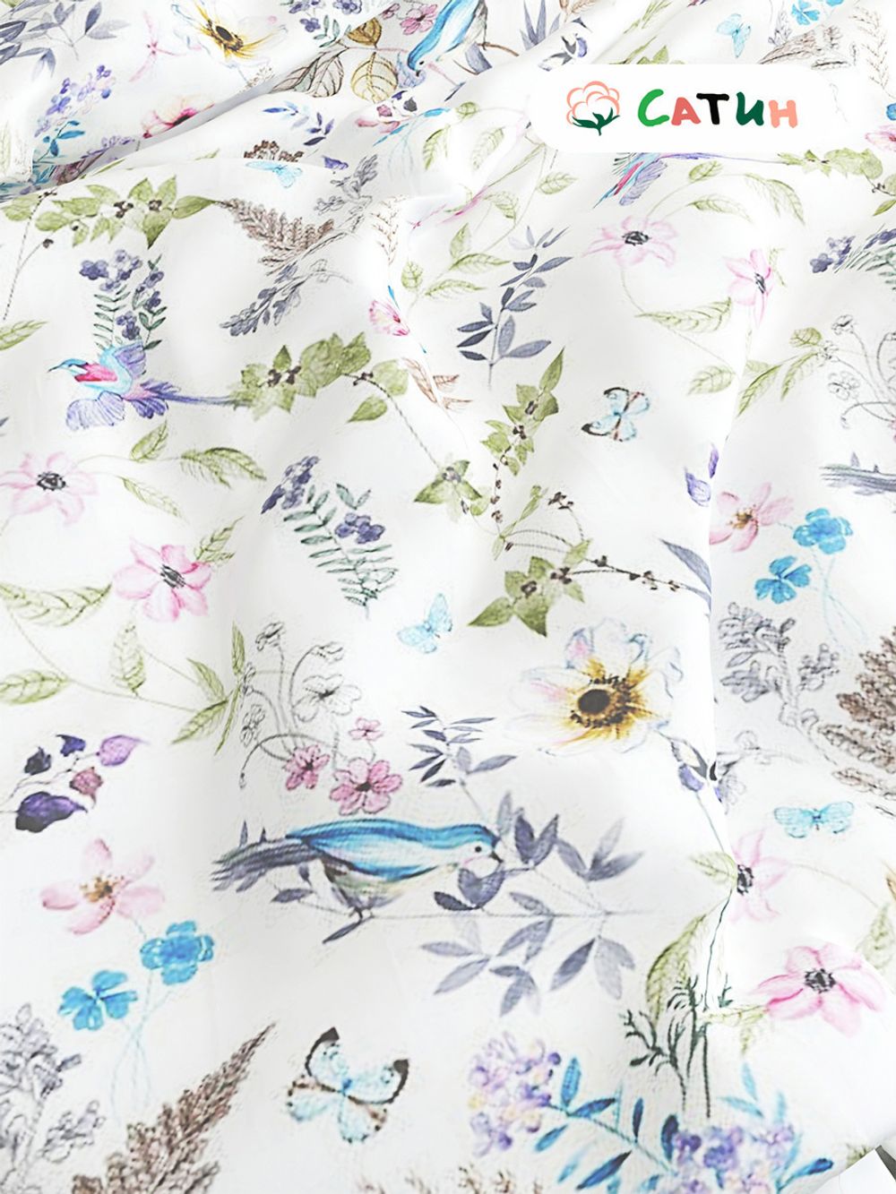 Постельное белье Milky Garden "Каролина (сатин)" семейное  Наволочка 50х70 см 2 шт  Простынь  240х215 см  Пододеяльник 145х215 см(2шт)