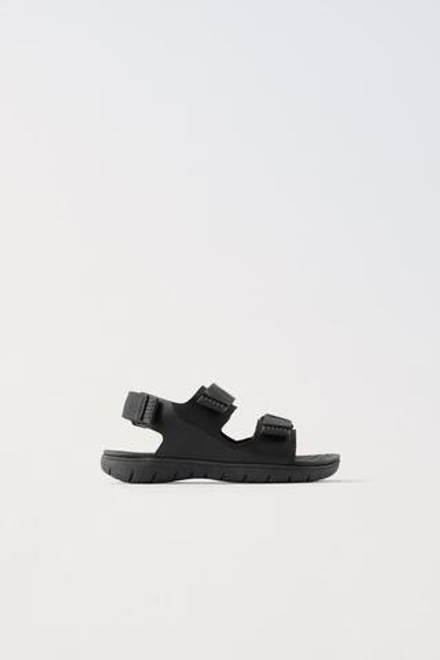 ZARA САНДАЛИИ ИЗ ВЫСОКОТЕХНОЛОГИЧНОЙ ТКАНИ, ЧЕРНЫЙ