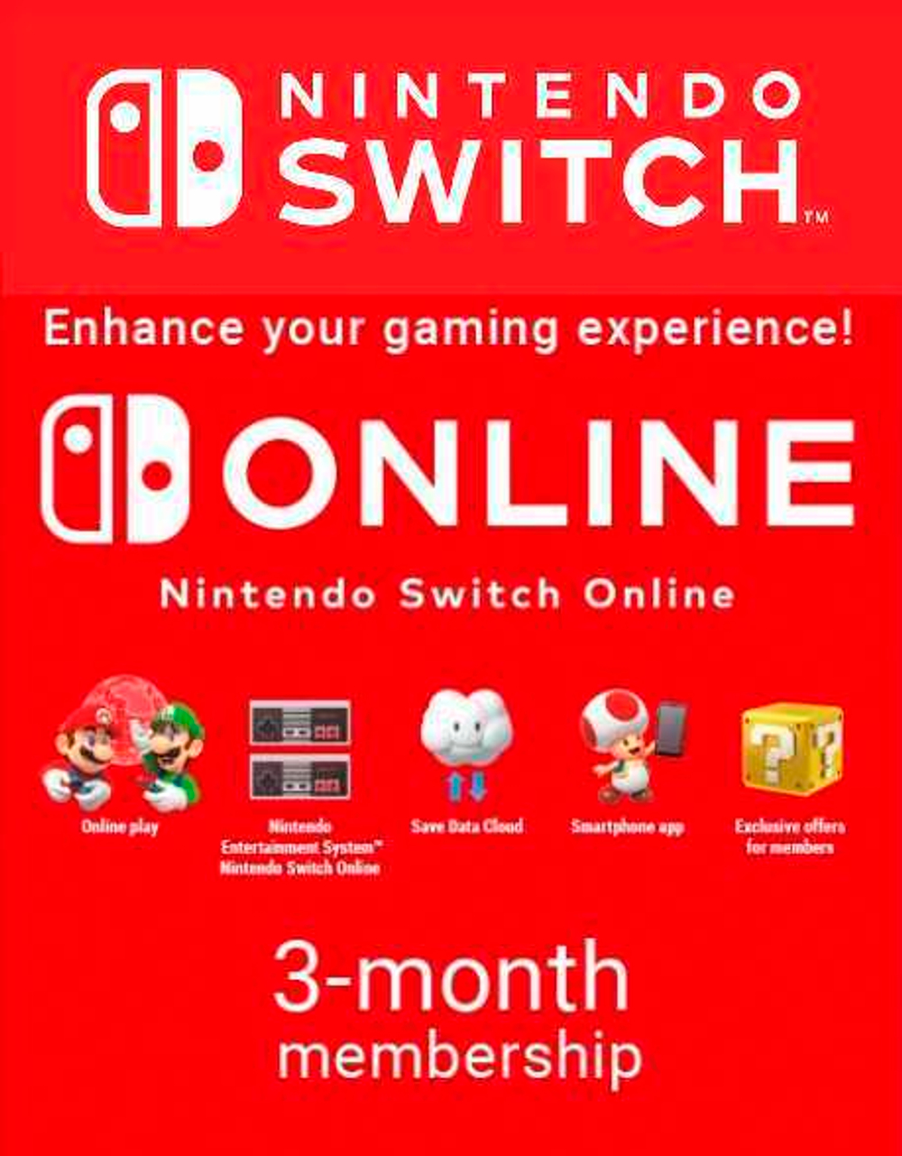 Nintendo eShop Store Poland: 3-месячная подписка Online Индивидуальная [Цифровой код доступа]