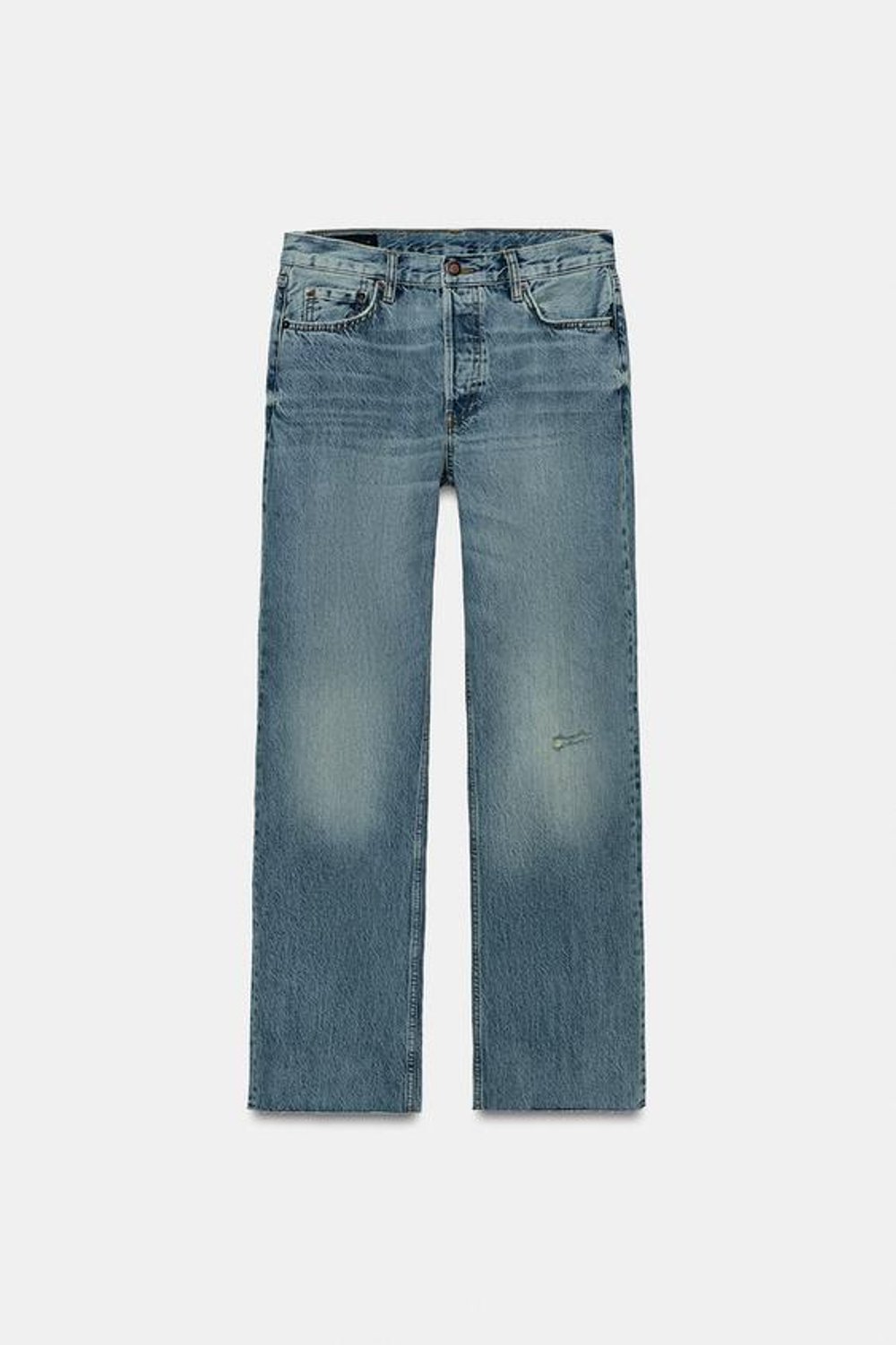 ZARA ДЖИНСЫ ZW SLIM СО СРЕДНЕЙ ПОСАДКОЙ, ВЫЦВЕТШИЙ СИНИЙ