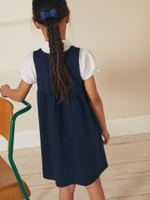 Сарафан школьный с ккарманами для девочки Next 839-825, Темно-синий