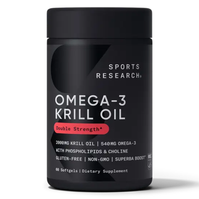 Масло криля 1000 мг, Antarctic krill oil SUPERBA 1000 mg, Sports Research, 60 капсул